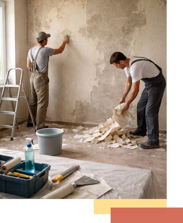 Снятие старых обоев в Череповце быстро и качественно