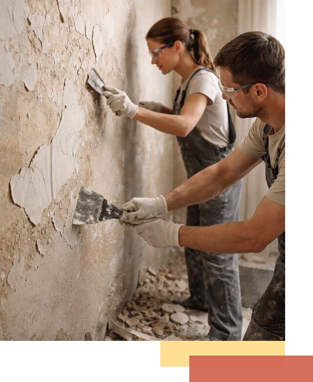 Снятие старой шпаклевки и подготовка поверхностей в Череповце