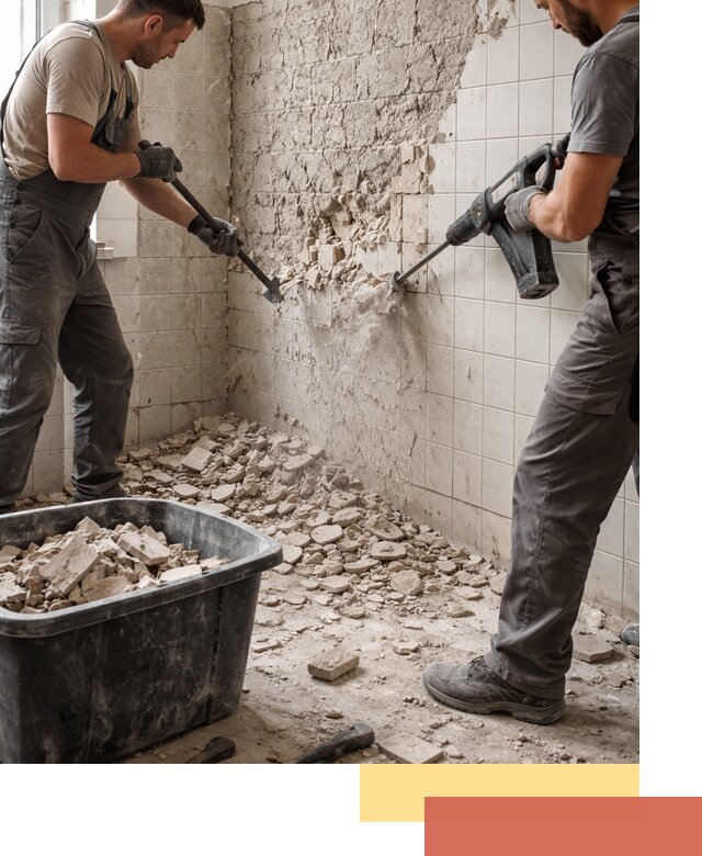 Демонтаж плитки со стен в Череповце быстро и аккуратно