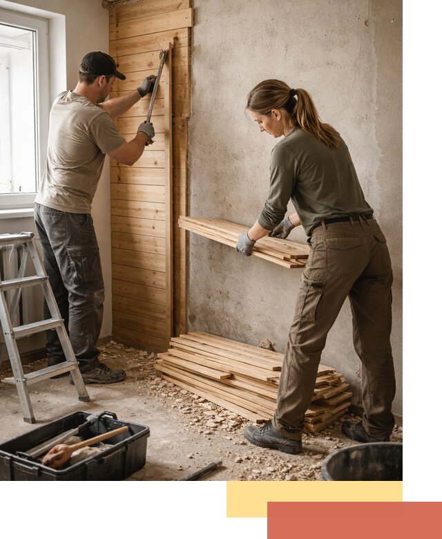 Демонтаж вагонки со стен в Череповце — профессиональный демонтаж