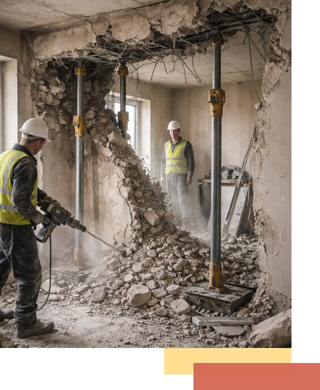 Снос несущих стен в Череповце с гарантией безопасности и качества