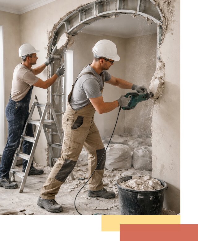 Демонтаж гипсокартонной арки в Череповце быстро и аккуратно