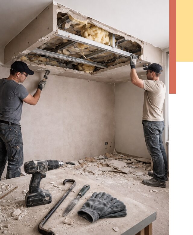 Демонтаж короба из гипсокартона в Череповце от 1554 руб. — быстро и недорого | ОТДЕЛОЧНИК-Чрп