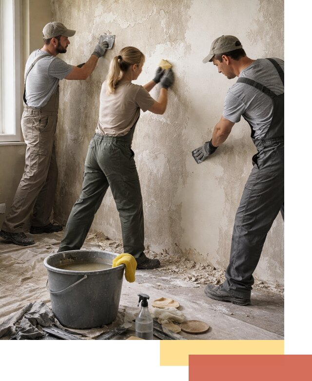 Очистка стен от клея и грунтовки в Череповце качественно и быстро