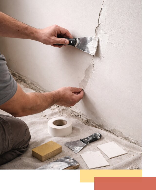 Заделка трещин и сколов в стенах и потолках в Череповце