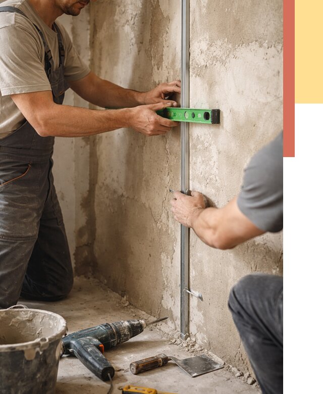 Установка штукатурных маяков в Череповце от 7155 руб. — быстро и недорого | ОТДЕЛОЧНИК-Чрп