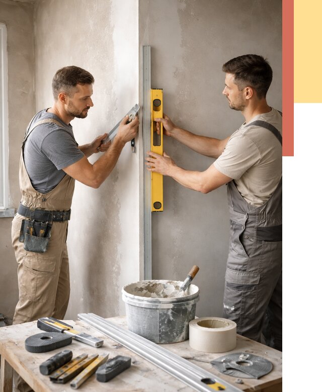 Выведение углов стен в Череповце от 1891 руб. быстро и недорого | ОТДЕЛОЧНИК-Чрп