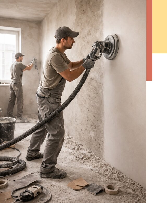 Шлифовка стен в Череповце от 1227 руб/м2 — быстро и недорого | ОТДЕЛОЧНИК-Чрп