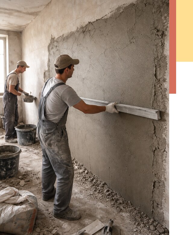 Цементная штукатурка стен в Череповце от 4599 руб/м2 — быстро и недорого | ОТДЕЛОЧНИК-Чрп