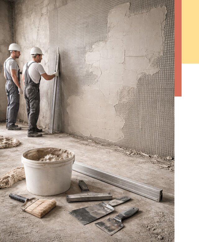 Штукатурка стен по сетке в Череповце от 5622 руб./м2 — быстро и недорого | ОТДЕЛОЧНИК-Чрп