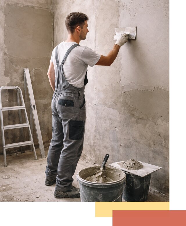 Штукатурка стен в ванной под ключ в Череповце