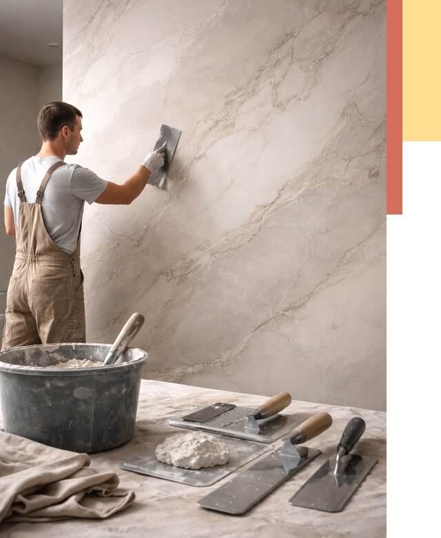 Декоративная штукатурка под мрамор в Череповце от 2862 руб./м² — быстро и недорого | ОТДЕЛОЧНИК-Чрп