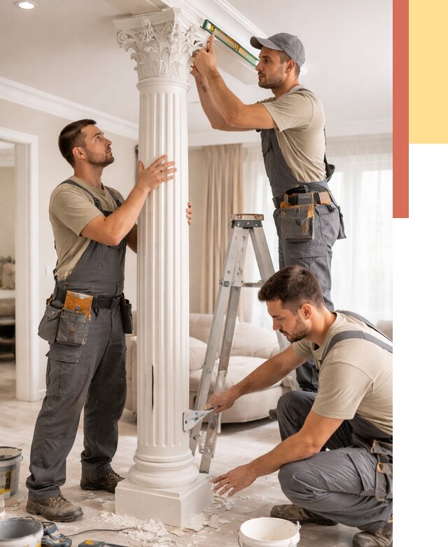 Установка декоративных колонн в Череповце от 12265 руб. под ключ | ОТДЕЛОЧНИК-Чрп