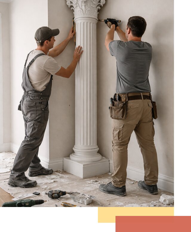 Установка декоративных колонн в Череповце под ключ