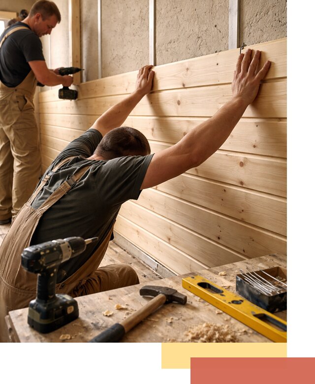 Монтаж деревянной вагонки на стены в Череповце быстро и качественно