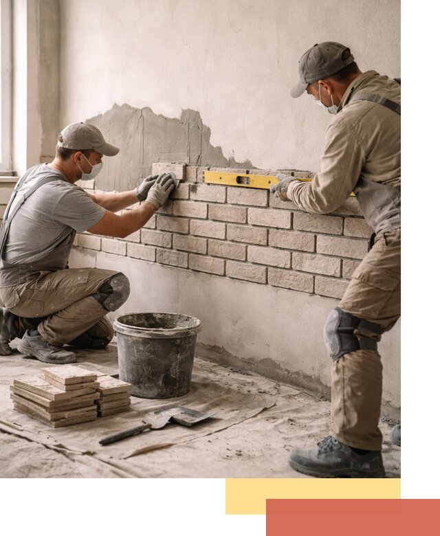 Монтаж декоративного кирпича профессионально в Череповце