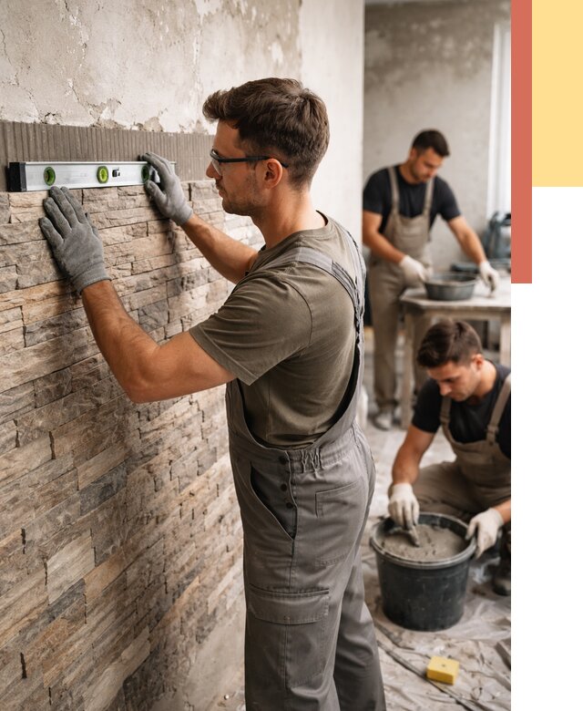 Монтаж искусственного камня в Череповце от 4599 руб. под ключ | ОТДЕЛОЧНИК-Чрп