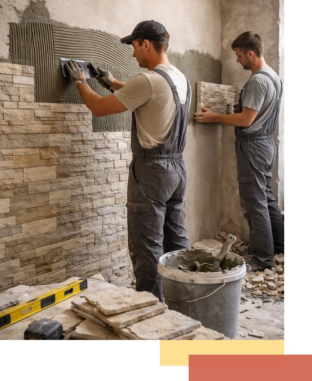 Монтаж искусственного камня в Череповце — облицовка стен и фасадов