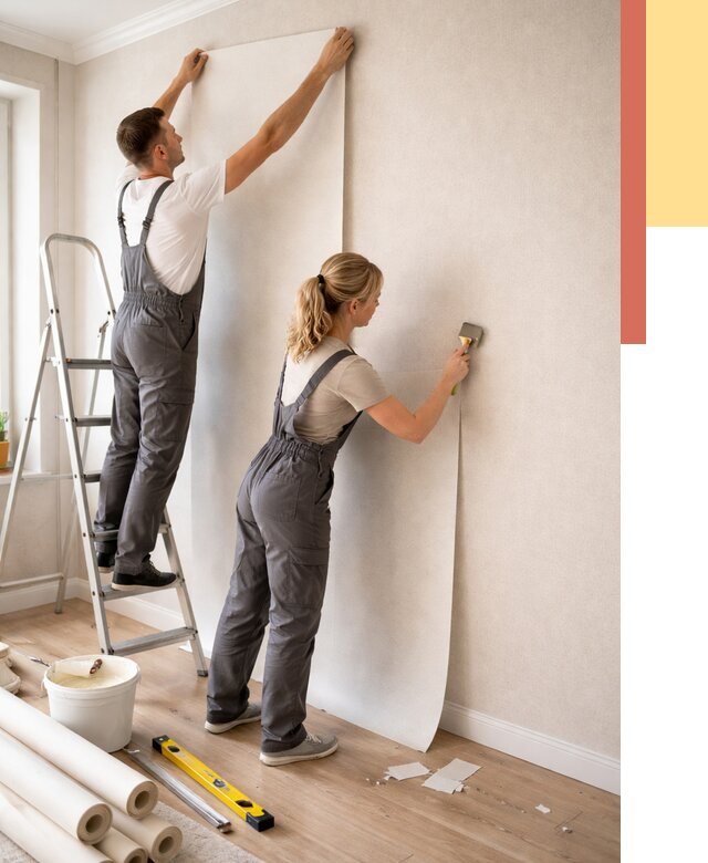 Поклейка флизелиновых обоев в Череповце от 6133 руб. | Быстро и недорого — ОТДЕЛОЧНИК-Чрп