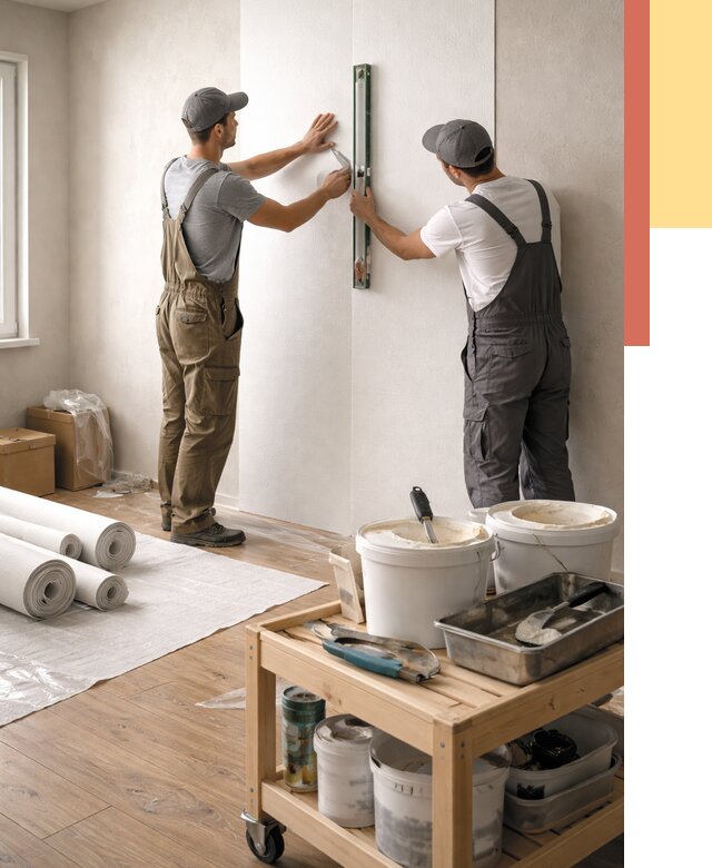 Поклейка стеклообоев в Череповце от 6644 руб. за м2 — быстро и недорого | ОТДЕЛОЧНИК-Чрп