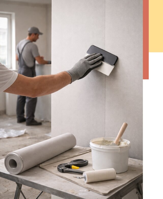 Поклейка обоев под покраску в Череповце от 3577 руб. за м2 | ОТДЕЛОЧНИК-Чрп