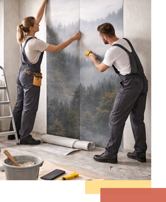 Поклейка фотообоев профессионально в Череповце под ключ