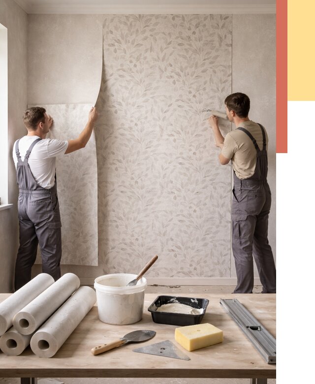 Поклейка обоев с подбором рисунка в Череповце от 3577 руб. | ОТДЕЛОЧНИК-Чрп - быстро и недорого