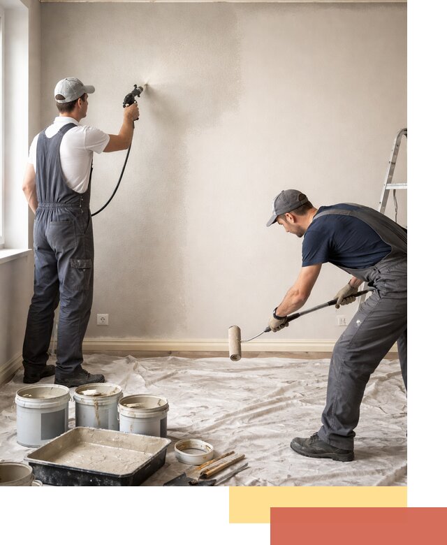 Покраска стен моющейся краской и защита поверхностей в Череповце