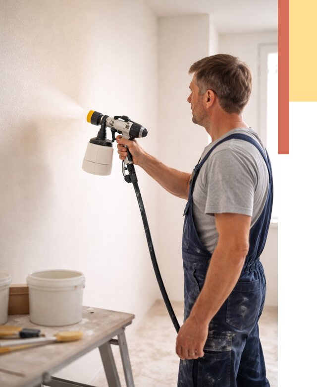 Покраска стен краскопультом в Череповце от 7666 руб. — механизированная покраска | ОТДЕЛОЧНИК-Чрп