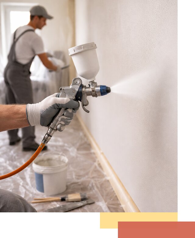 Покраска стен краскопультом в Череповце быстро и качественно