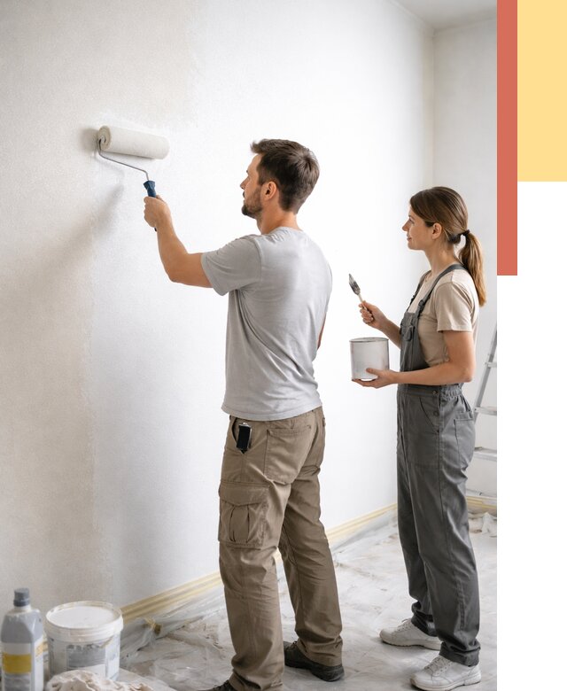 Окраска стен по стеклохолсту в Череповце от 4599 руб/м² под ключ | ОТДЕЛОЧНИК-Чрп