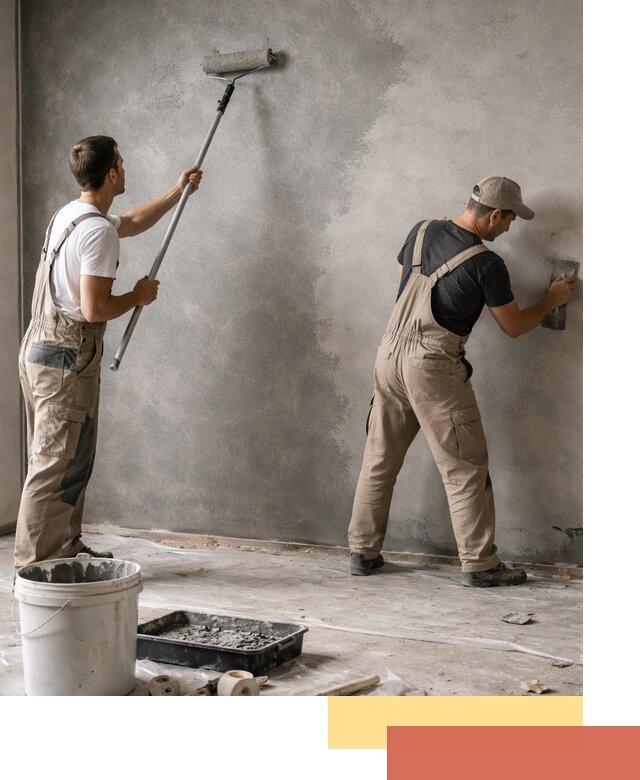 Покраска стен под бетон в Череповце профессионально и недорого