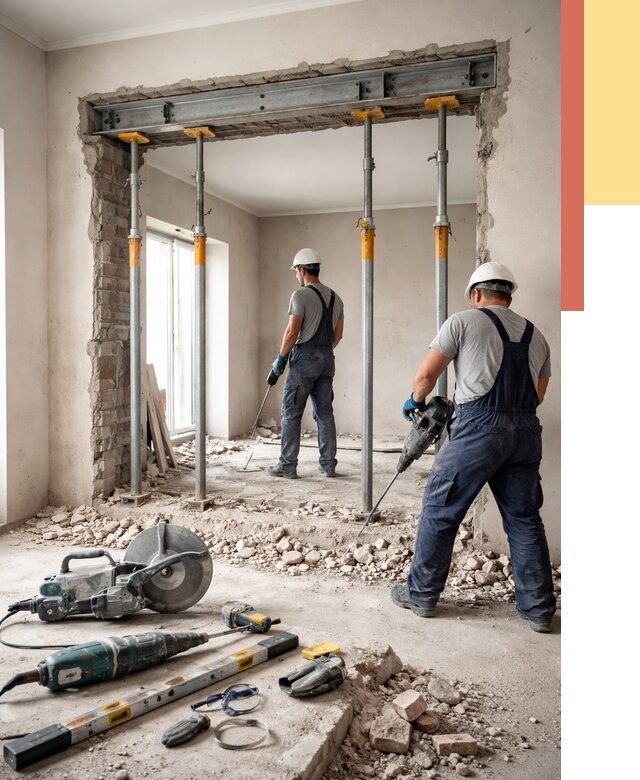 Прорезка проема в стене в Череповце от 4599 руб. — быстро и недорого | ОТДЕЛОЧНИК-Чрп