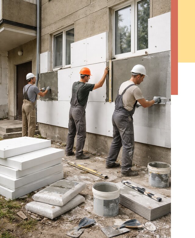 Утепление стен пенопластом в Череповце от 1789 руб. — недорого и под ключ | ОТДЕЛОЧНИК-Чрп