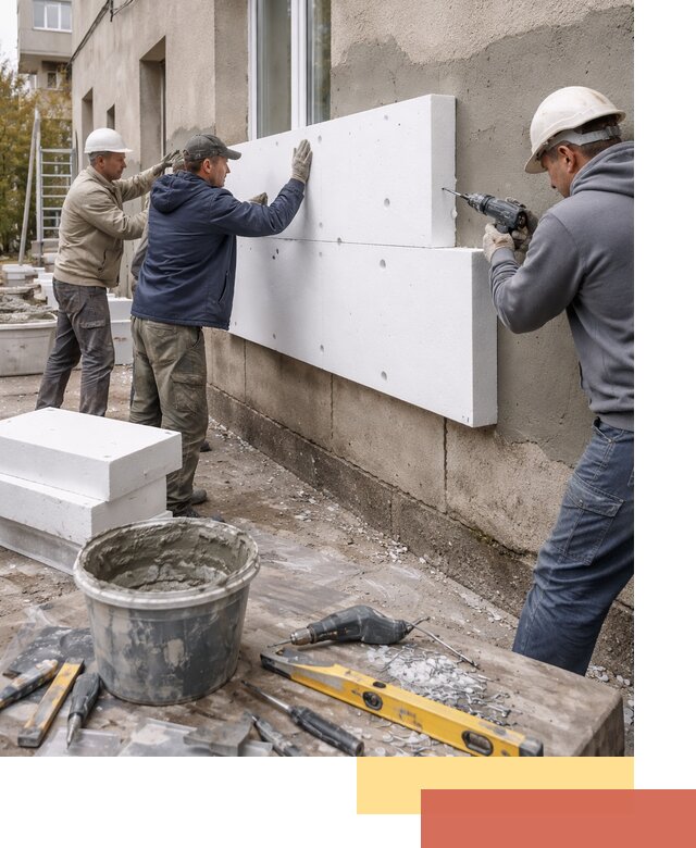 Утепление наружных стен пенопластом в Череповце