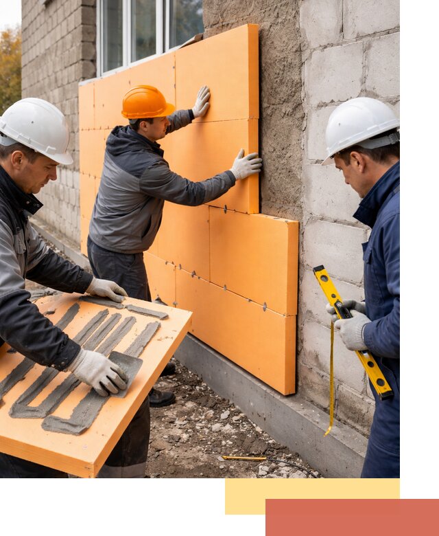 Утепление фасада пеноплексом под ключ в Череповце