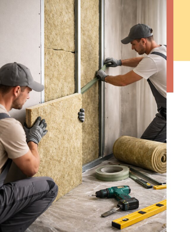 Шумоизоляция стен в Череповце под ключ от 1891 руб. | ОТДЕЛОЧНИК-Чрп