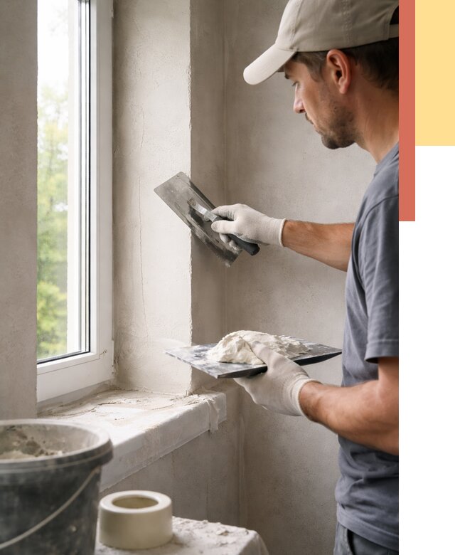 Штукатурка откосов в Череповце от 4599 руб/м² — услуги и выравнивание под ключ | ОТДЕЛОЧНИК-Чрп