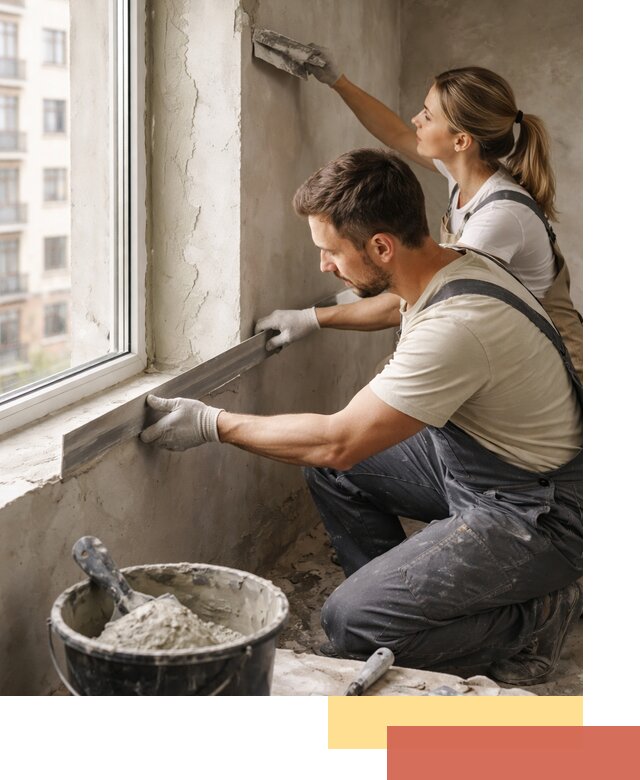 Штукатурка откосов дверей и окон профессионально в Череповце