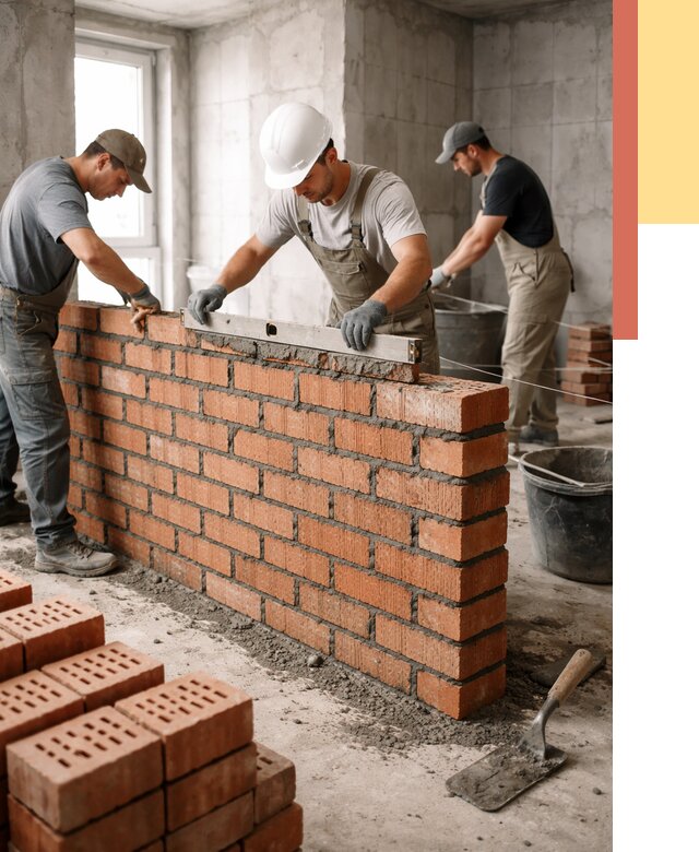 Кладка перегородок из кирпича в Череповце от 3577 руб. за м² | ОТДЕЛОЧНИК-Чрп