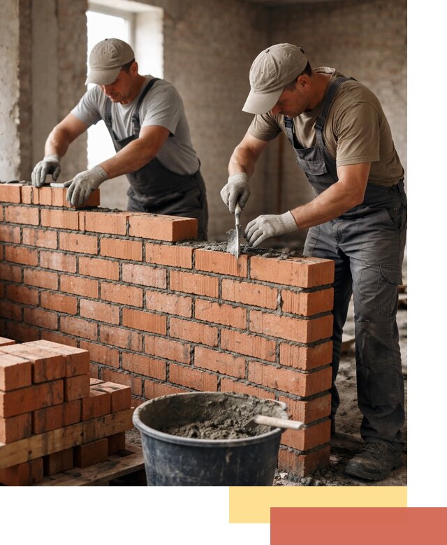 Кладка кирпичных перегородок под ключ в Череповце