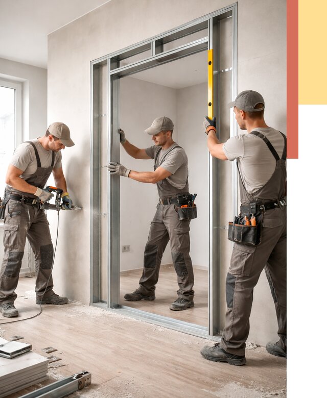 Устройство дверного проема в перегородке в Череповце от 4599 руб. под ключ | ОТДЕЛОЧНИК-Чрп