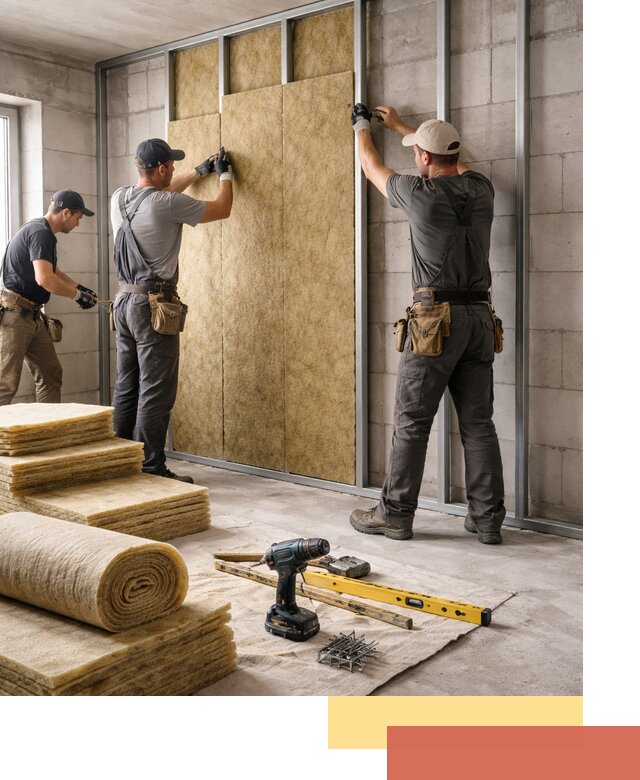 Шумоизоляция перегородок из блоков в Череповце — монтаж и защита шумоизоляцией