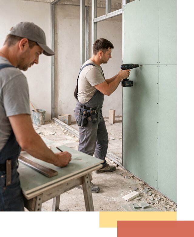 Перегородки из влагостойкого гипсокартона под ключ в Череповце