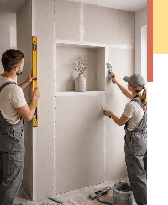 Перегородка из гипсокартона с нишей в Череповце от 3322 руб. под ключ | ОТДЕЛОЧНИК-Чрп