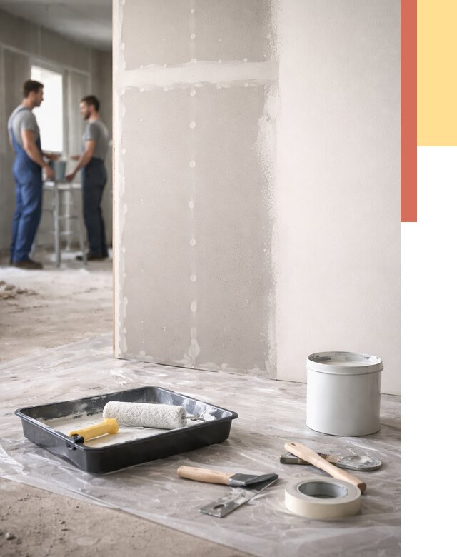 Покраска перегородок из гипсокартона в Череповце от 4599 руб. под ключ | ОТДЕЛОЧНИК-Чрп