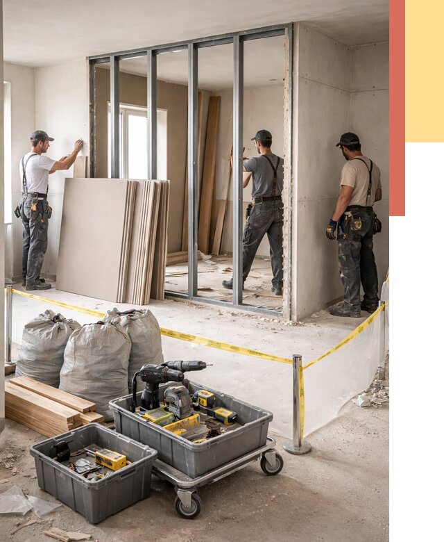 Перенос гипсокартонной перегородки в Череповце под ключ от 4599 руб. | Демонтаж и монтаж – ОТДЕЛОЧНИК-Чрп