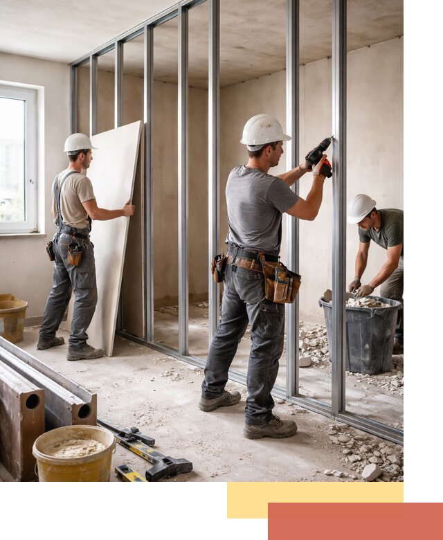 Перенос гипсокартонной перегородки в Череповце профессионально и быстро