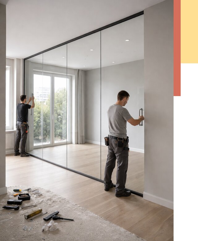 Изготовление стеклянных перегородок в Череповце от 12623 руб. под ключ | ОТДЕЛОЧНИК-Чрп