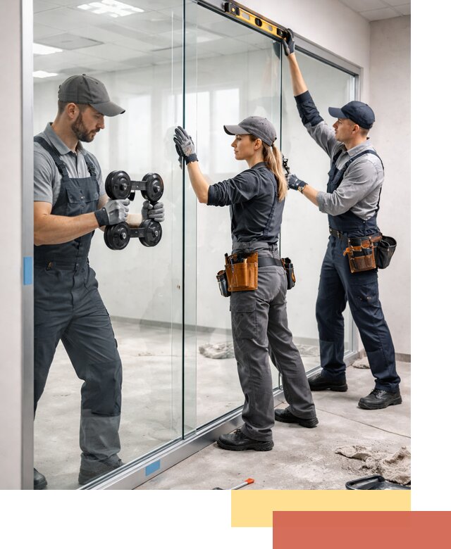 Профессиональный монтаж стеклянных перегородок в Череповце